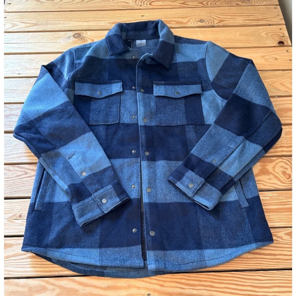 VRST NWT $100 Men’s Snap Front Check Jacket Size M Blue P9